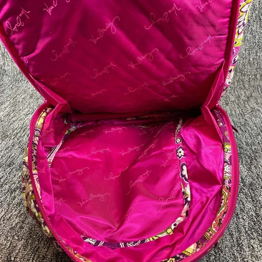 Vera Bradley Priscilla Pink Backpack Quilted Cotton Floral Paisley Travel School